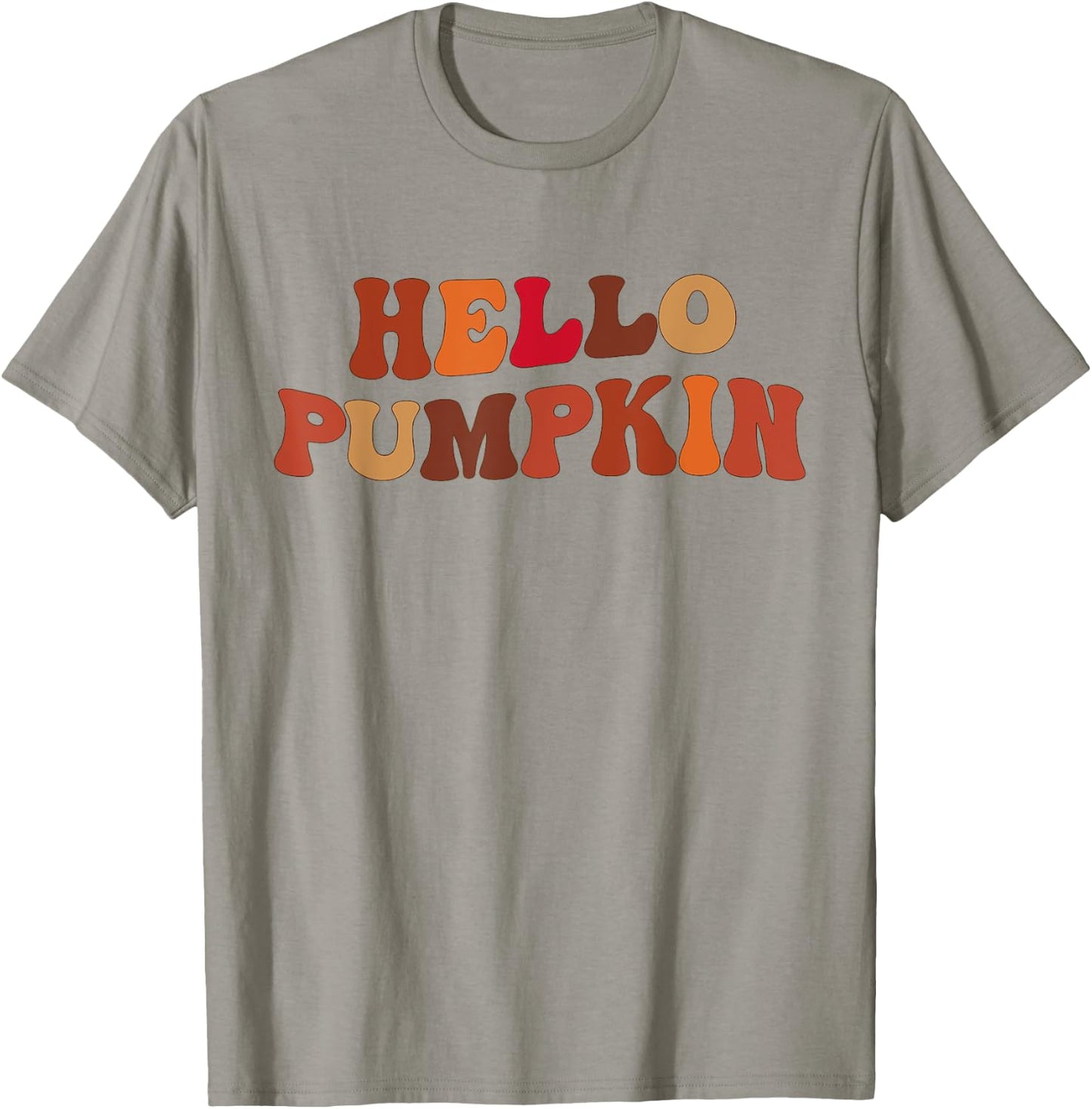 Happy Fall Hello Pumpkin Retro Fall Autumn Vibes T-Shirt - T-Shirt | Sand