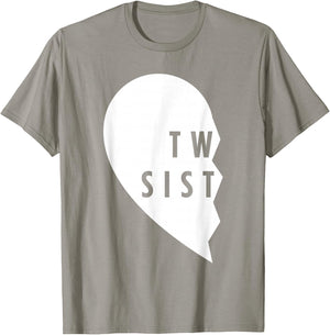 Twin Sisters Shirt Heart Half Matching Set - #1 of 2 T-Shirt - T-Shirt | Sand