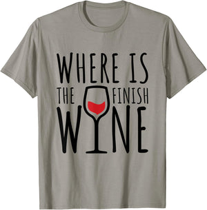 Where Is The Finish Wine T-Shirt - T-Shirt | Sand