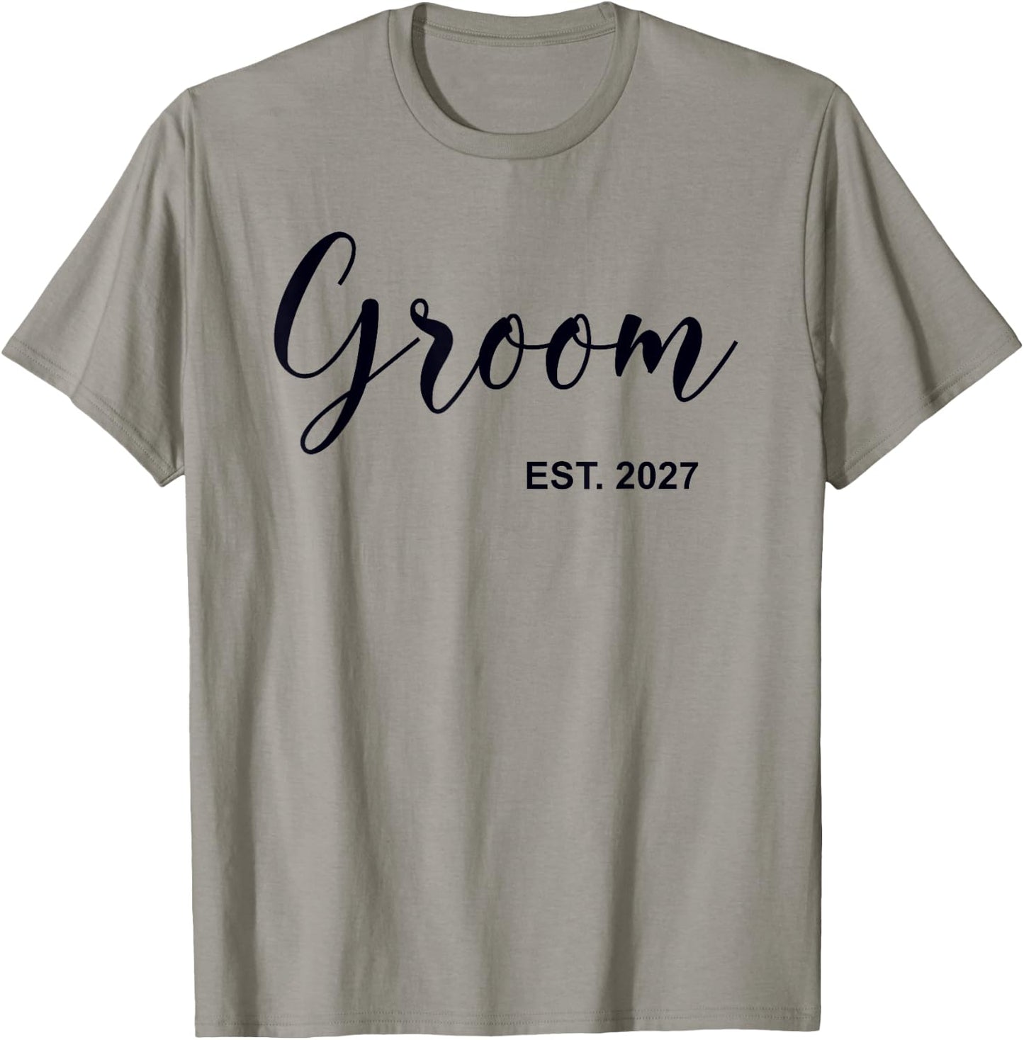 Groom Est. 2027 Wedding Matching Husband Just Married Men T-Shirt - T-Shirt | Sand