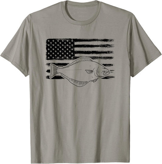 Grunge Halibut USA Distressed Plaice Sanddab Flounder T-Shirt - T-Shirt | Sand