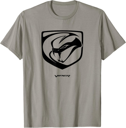Dodge Men's Grey Viper Logo , Small, Short Sleeve, Classic Fit T-Shirt - T-Shirt | Sand