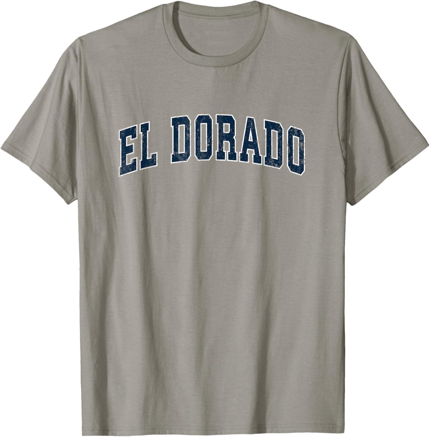 El Dorado Kansas KS Vintage Sports Design Navy Design T-Shirt - T-Shirt | Sand