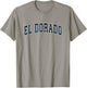 El Dorado Kansas KS Vintage Sports Design Navy Design T-Shirt - T-Shirt | Sand