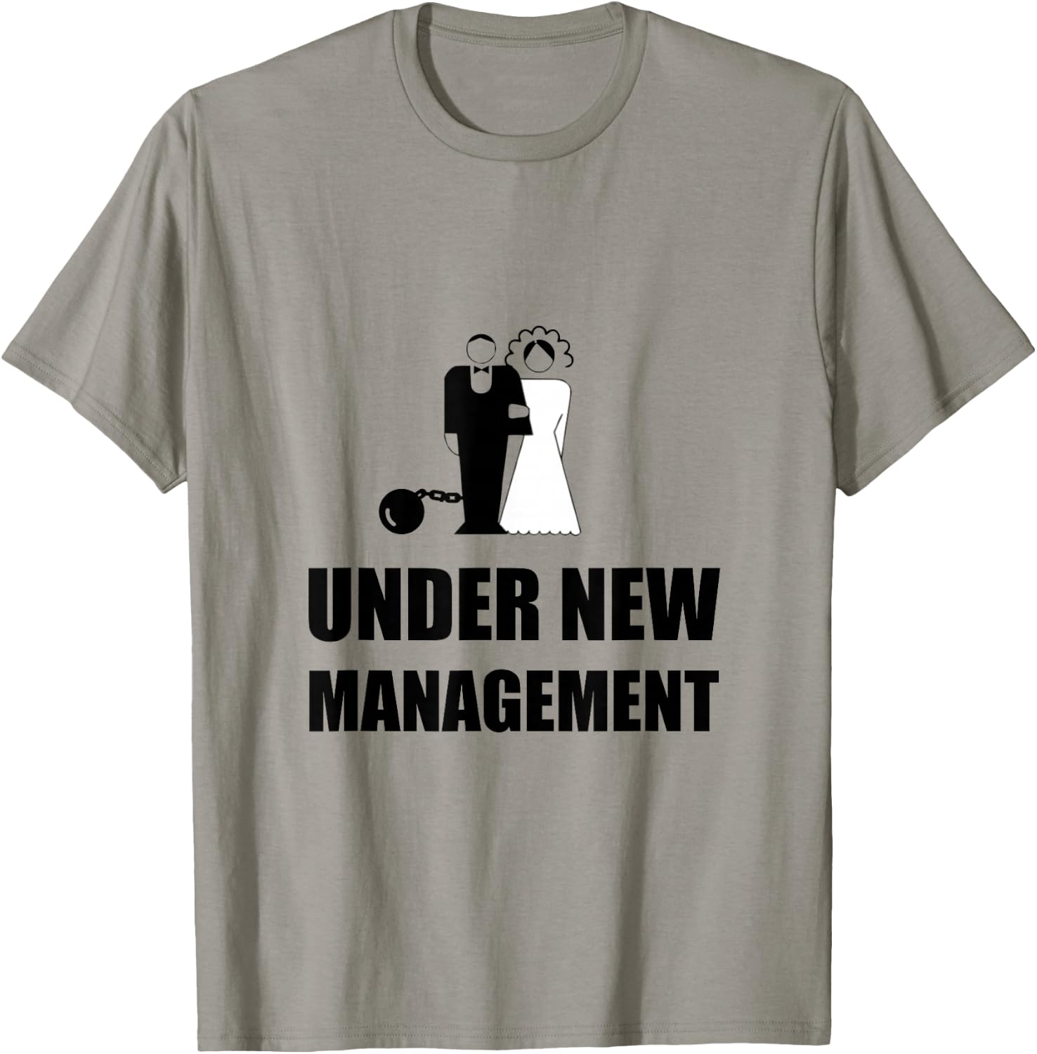 Under New Management Wedding Ball Chain Funny T-Shirt - T-Shirt | Sand