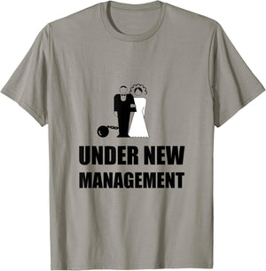 Under New Management Wedding Ball Chain Funny T-Shirt - T-Shirt | Sand
