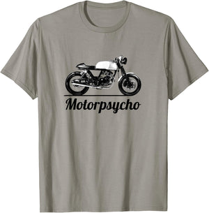 Motorpsycho Motorcycle Cafe Racer Biker Vintage Car Gift T-Shirt - T-Shirt | Sand
