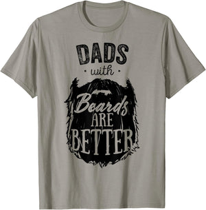Dads With Beards Are Better Funny Bearded Man Father T-Shirt - T-Shirt | Sand