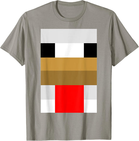 Funny Easy Halloween Costume White Chicken Pixel T-Shirt - T-Shirt | Sand