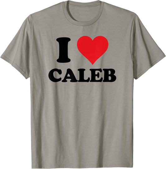 I Heart Caleb First Name I Love Personalized Stuff T-Shirt - T-Shirt | Sand