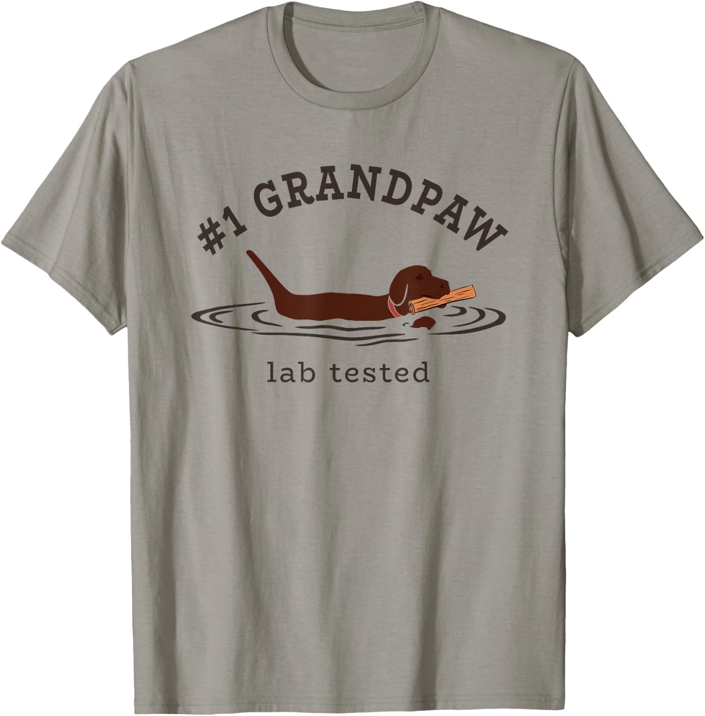 Lab Dad Chocolate Labrador Retriever Dog #1 Grandpaw Men T-Shirt - T-Shirt | Sand