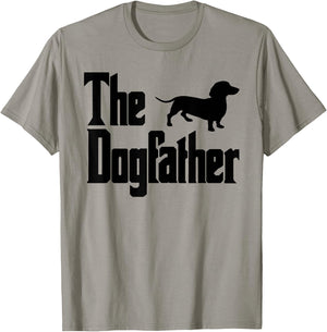 The Dogfather Funny Dachshund Lover Gift Design for Dog Dads T-Shirt - T-Shirt | Sand