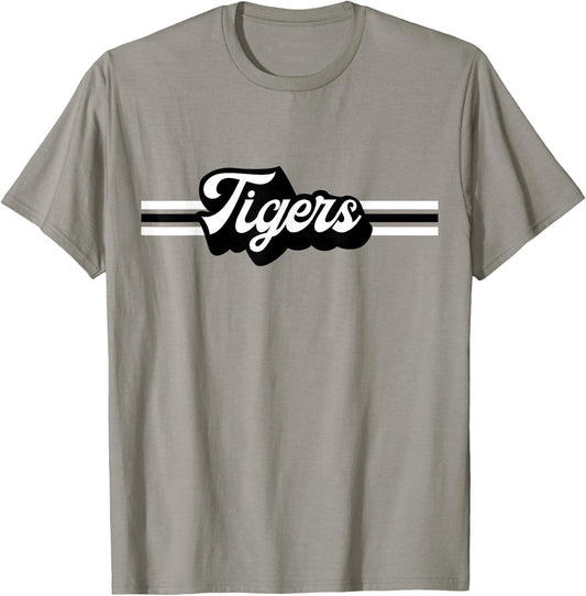 Retro Tigers Mascot, School Spirit, Tiger Sports T-Shirt - T-Shirt | Sand