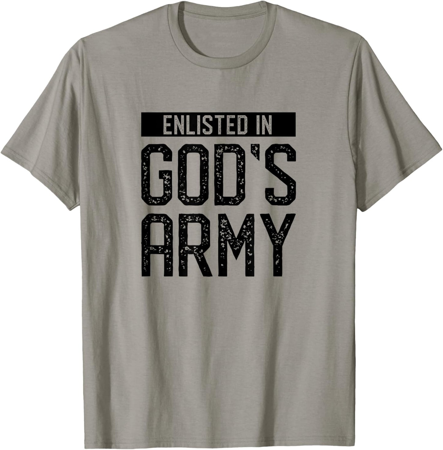 Bible Verse Gifts Enlisted in God's Army T-Shirt - T-Shirt | Sand