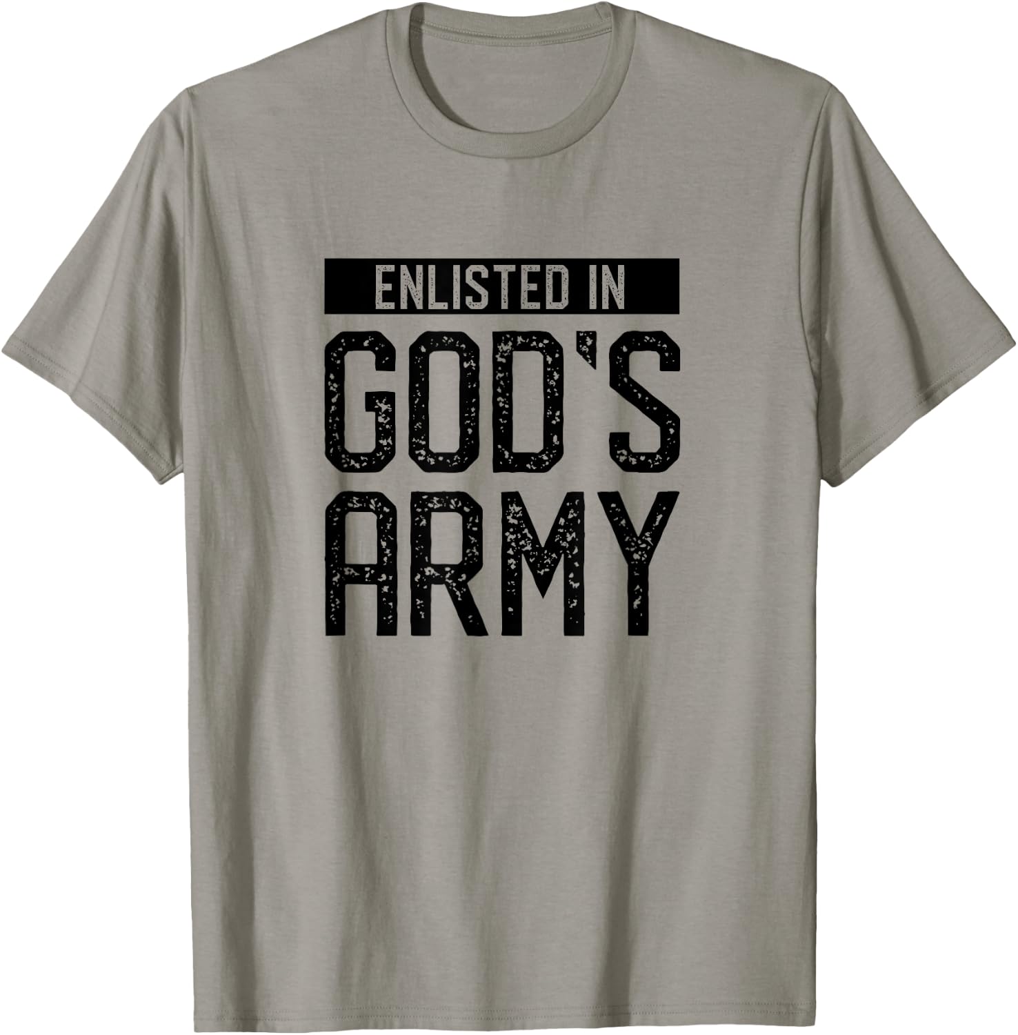 Bible Verse Gifts Enlisted in God's Army T-Shirt - T-Shirt | Sand