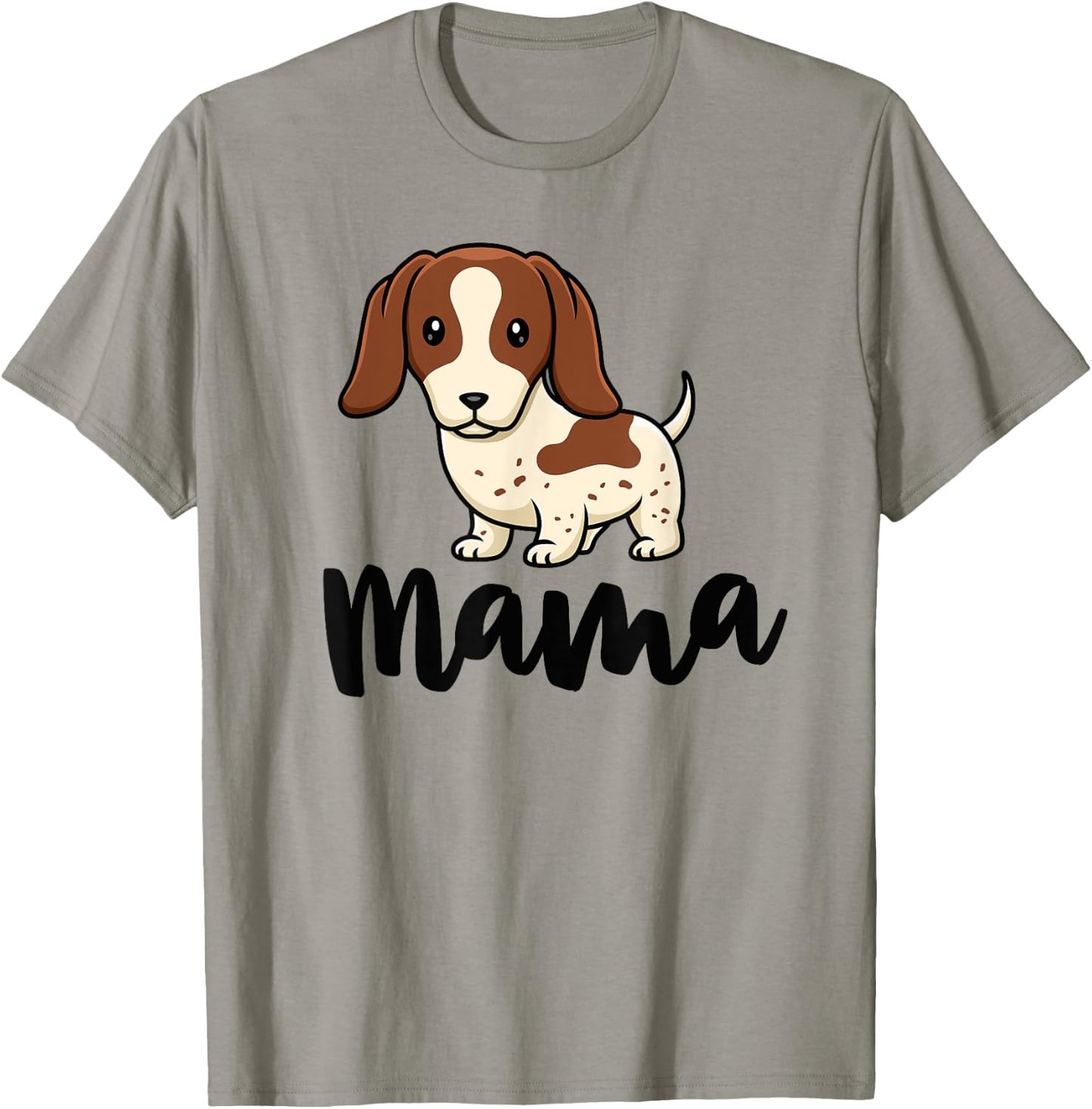 Piebald Dachshund Mama Shirt Doxie Mom Dog Lover Women Girls Kids T-Shirt - T-Shirt | Sand