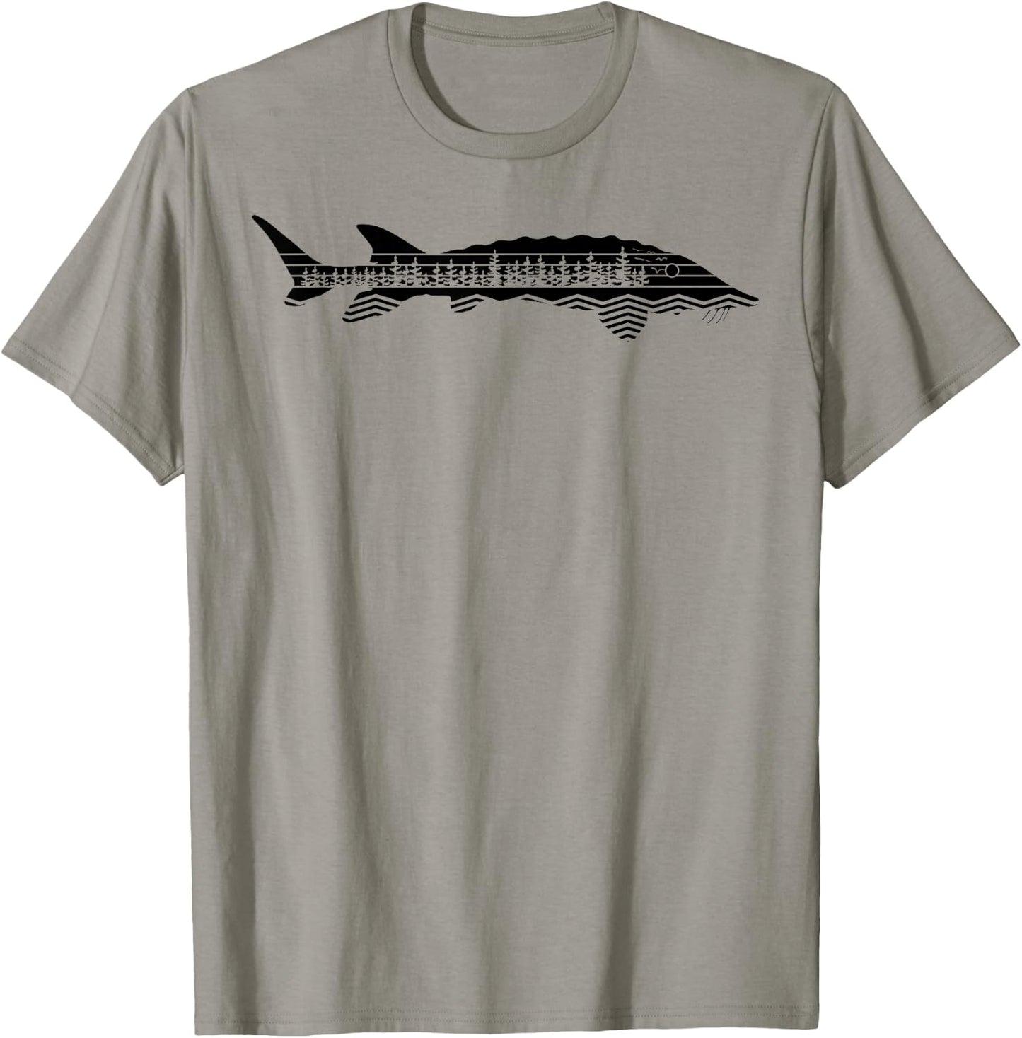 Vintage Nature Outdoor Fishing - Fisher Sturgeon Fish T-Shirt - T-Shirt | Sand