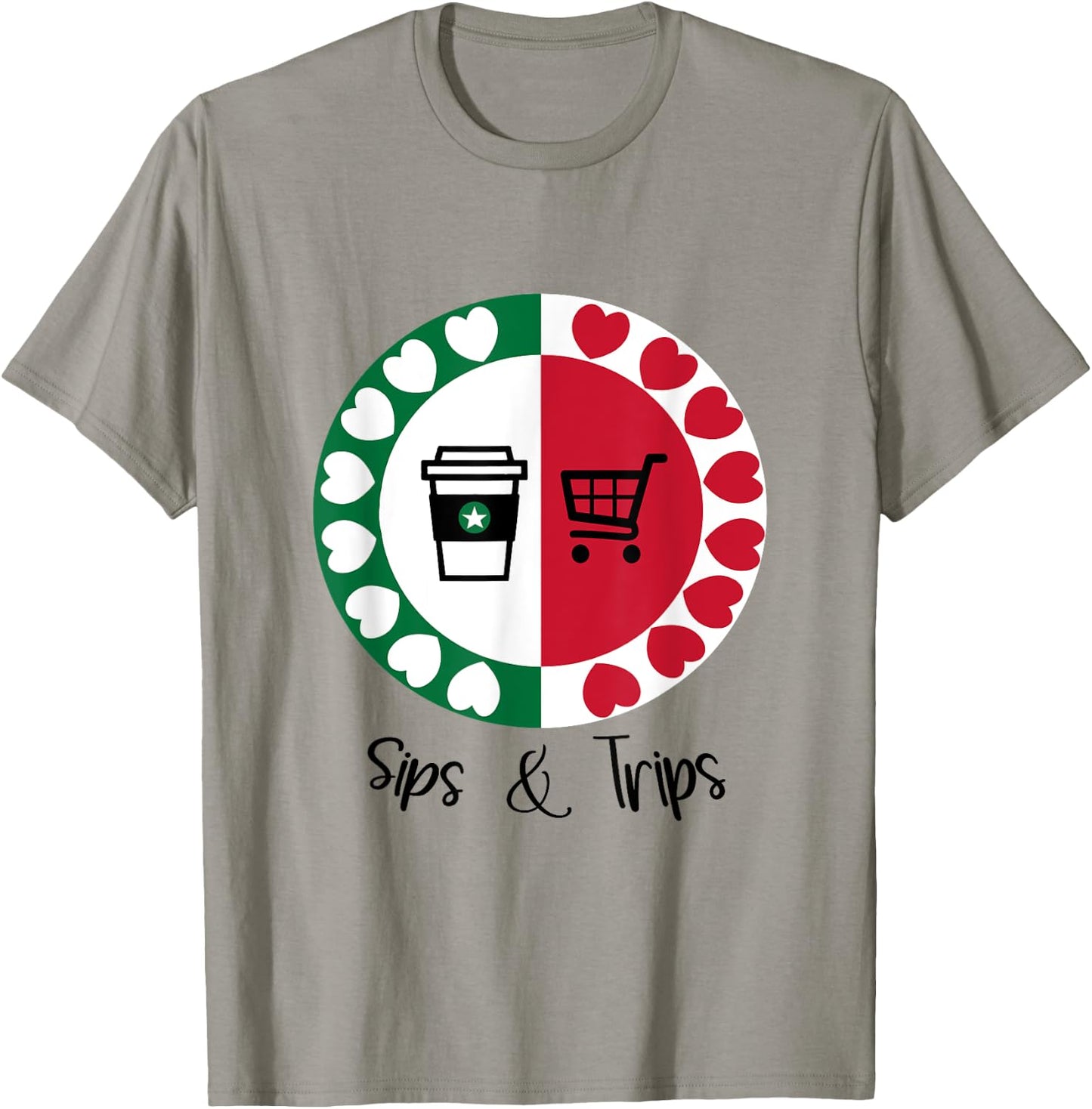 Coffee Sips and Shopping Trips T-Shirt - T-Shirt | Sand