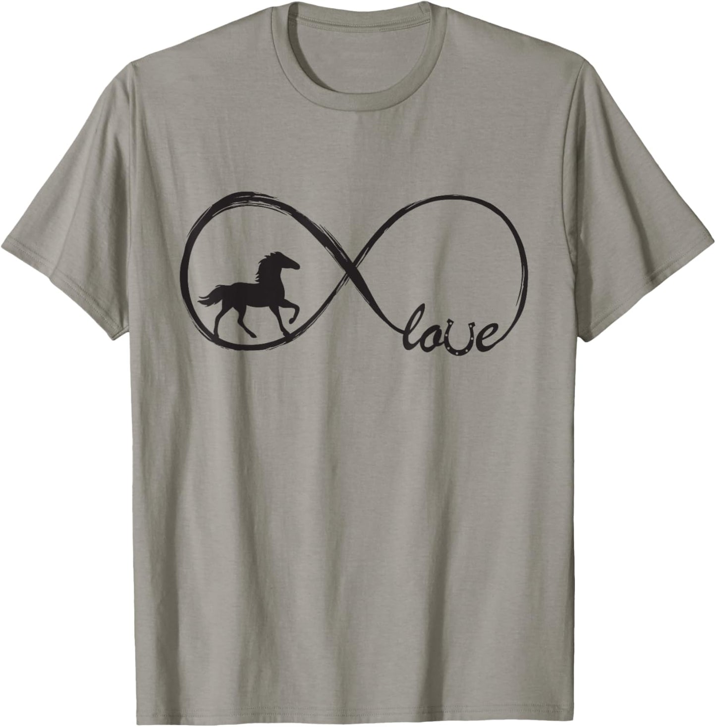 Horse Loving Girl Woman Equestrian Infinity Love Horses T-Shirt - T-Shirt | Sand
