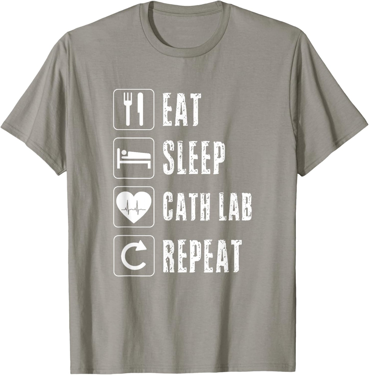 Cath Lab Nurse Cardiac Nursing Heart Tech Heartbeat EKG T-Shirt - T-Shirt | Sand