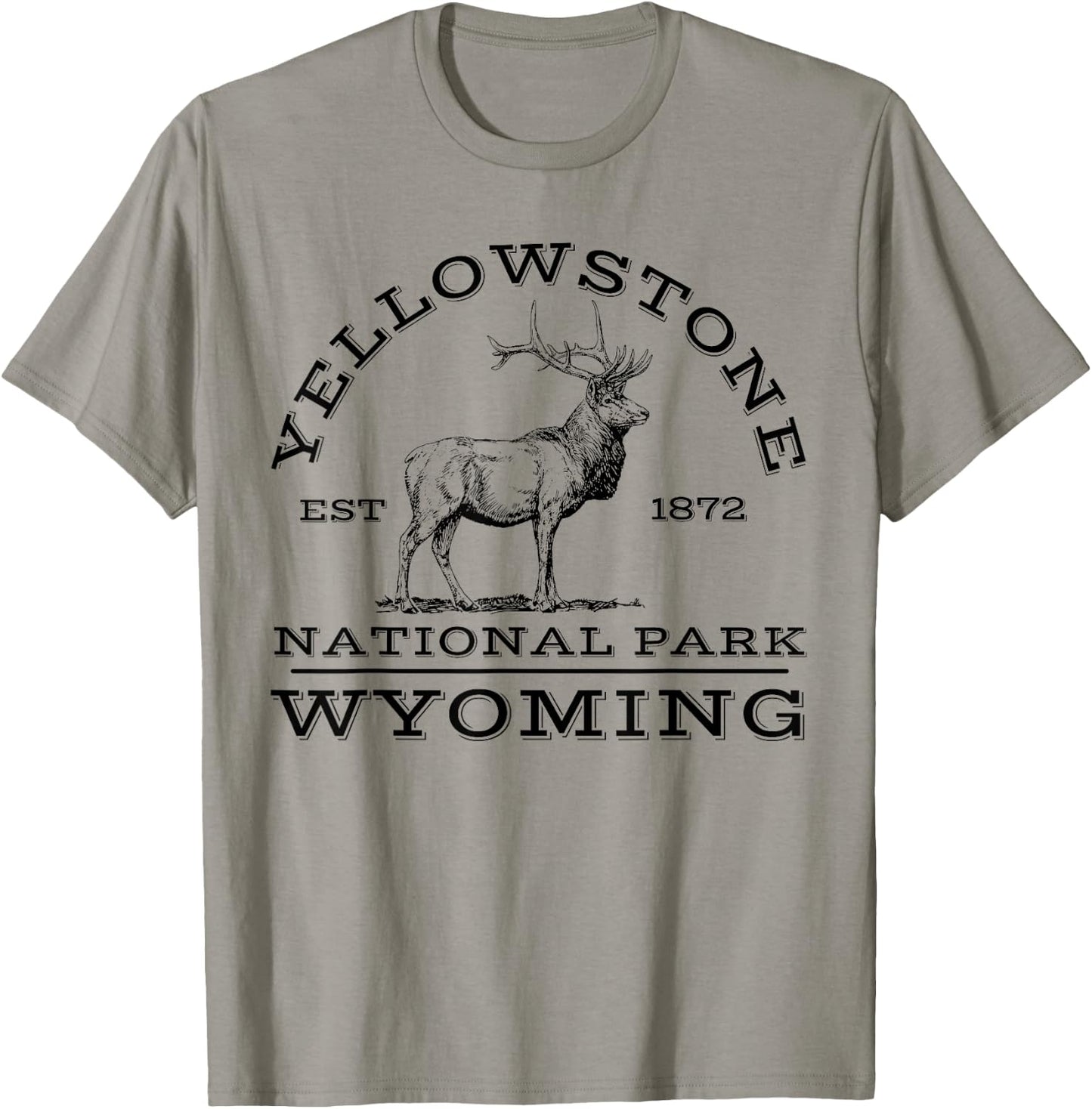 Yellowstone National Park Elk Wyoming Hike Outdoors T-Shirt - T-Shirt | Sand