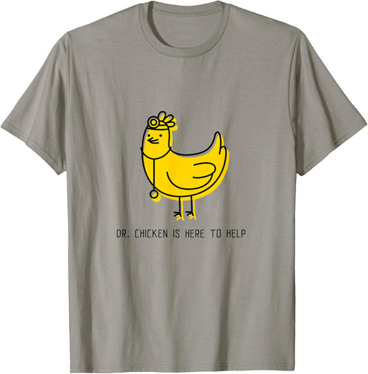 Doctor Chicken is Here to Help Print T-Shirt - T-Shirt | Sand