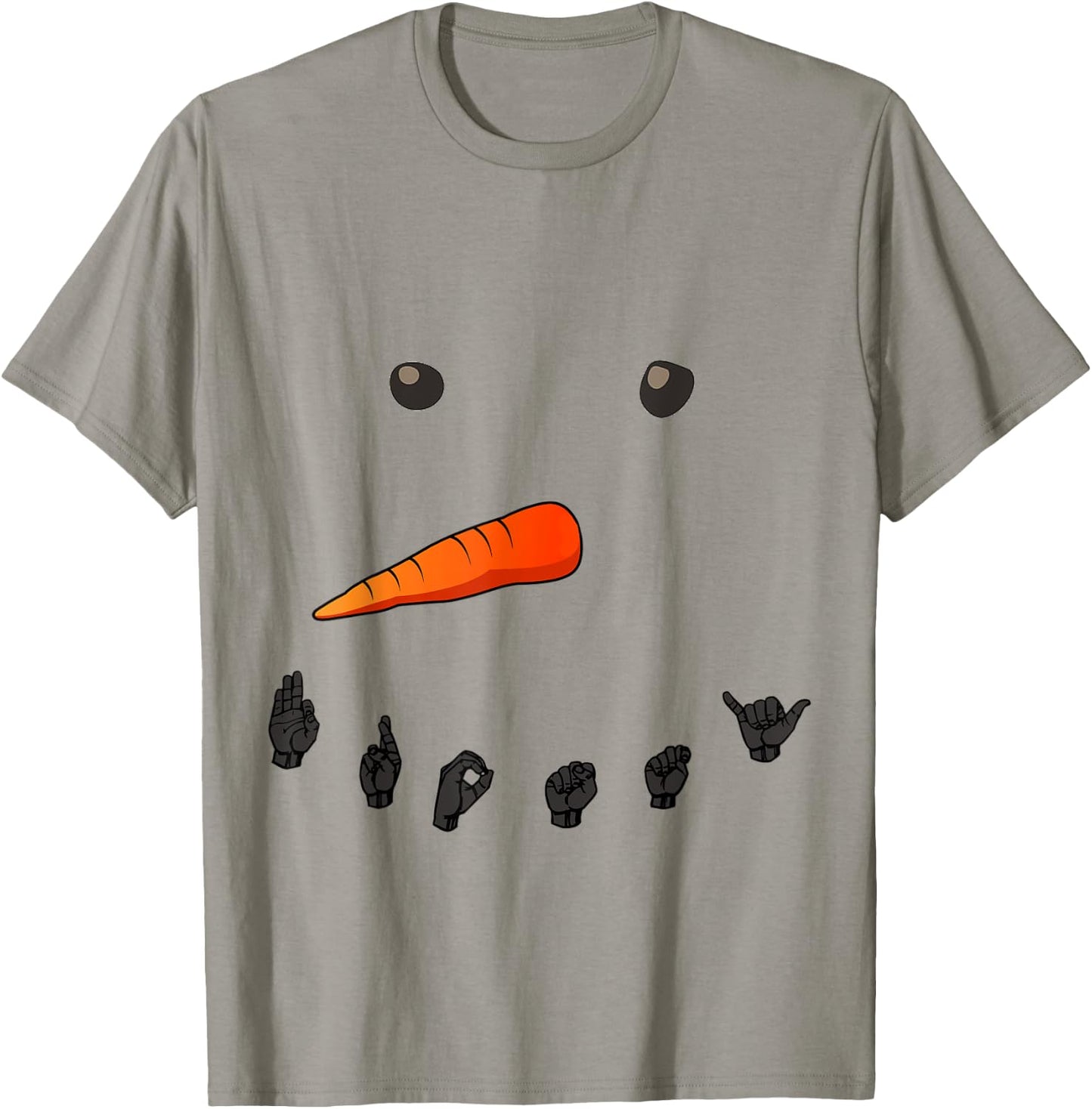 Snow Man Sign Language Teachers Interpreter ASL T-Shirt - T-Shirt | Sand