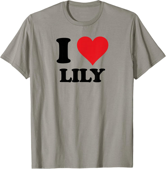 I Heart Lily First Name I Love Personalised Stuff T-Shirt - T-Shirt | Sand
