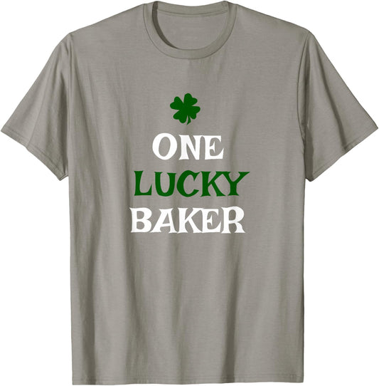 One Lucky Baker St. Patrick's Day Funny Irish Baking T-Shirt - T-Shirt | Sand