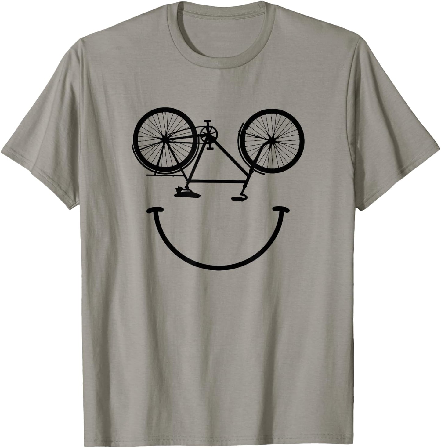 Smiling face Bike Smile cycling Bicycle Smiling Face T-Shirt - T-Shirt | Sand