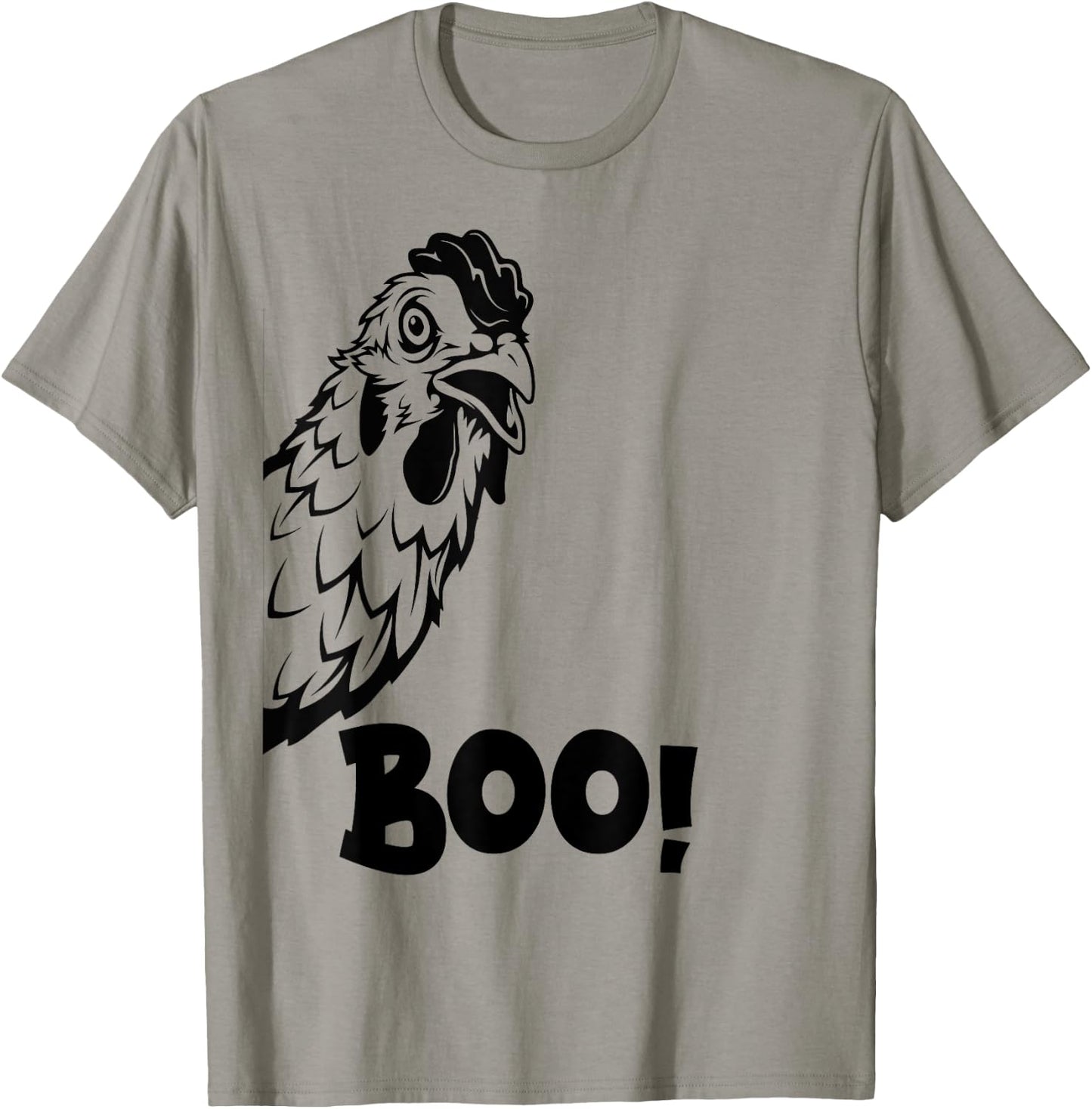 Boo Chiken Shirt Hen Hiding Peekaboo Scary Halloween Chicken T-Shirt - T-Shirt | Sand