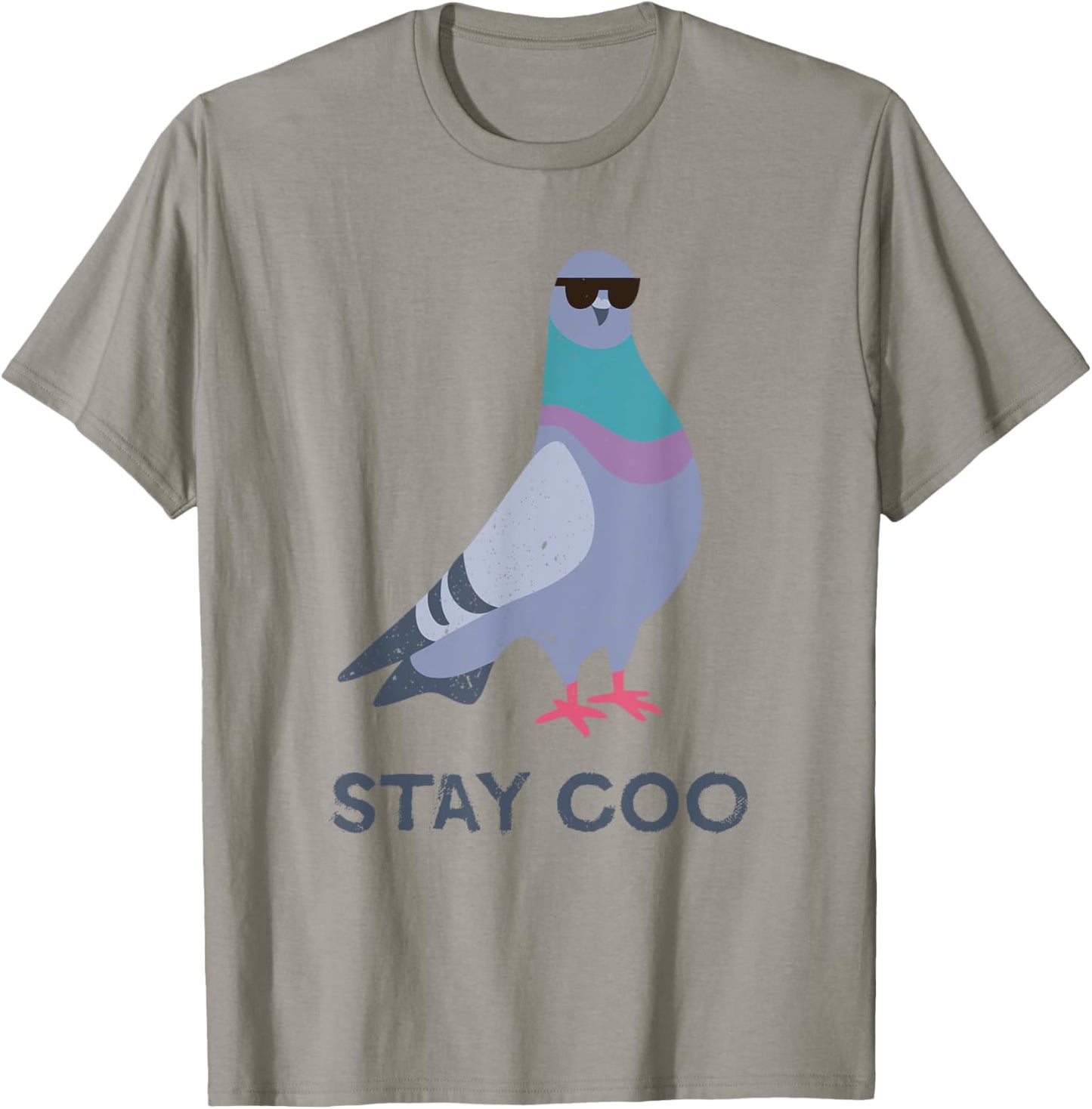 Stay Coo Pigeon Cool Birds and Pigeons with Sunglasses T-Shirt - T-Shirt | Sand