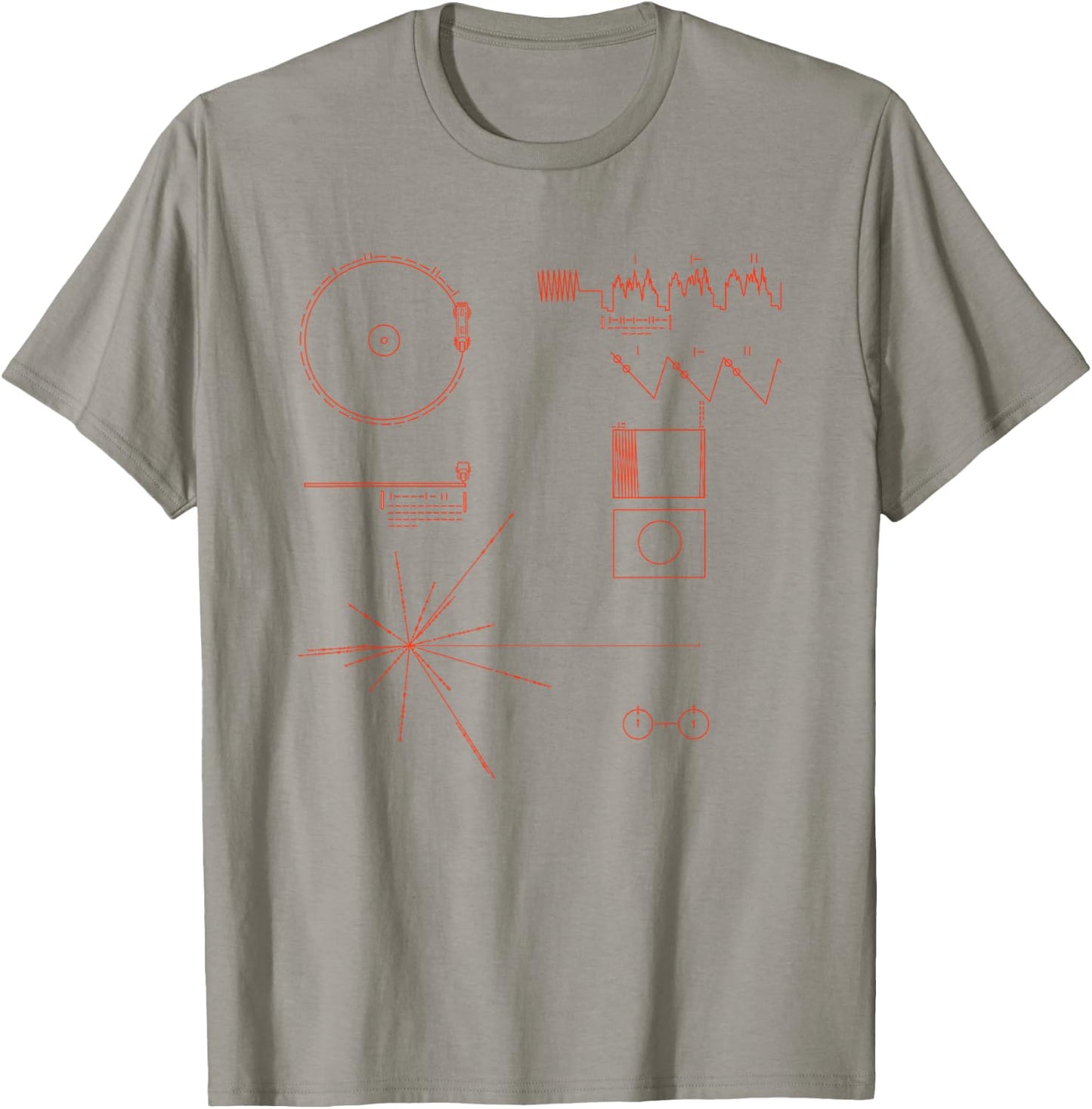 Funny Voyager Golden Record T-Shirt - T-Shirt | Sand