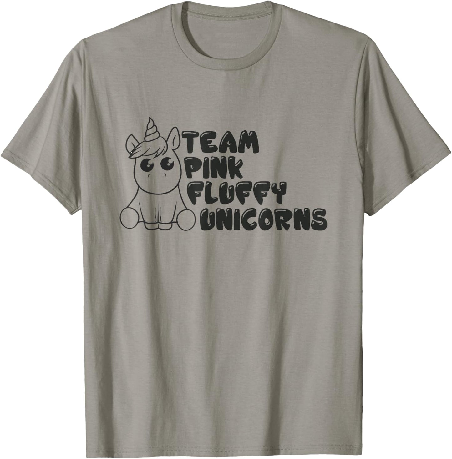 Team Pink Fluffy Unicorn T-Shirt - T-Shirt | Sand