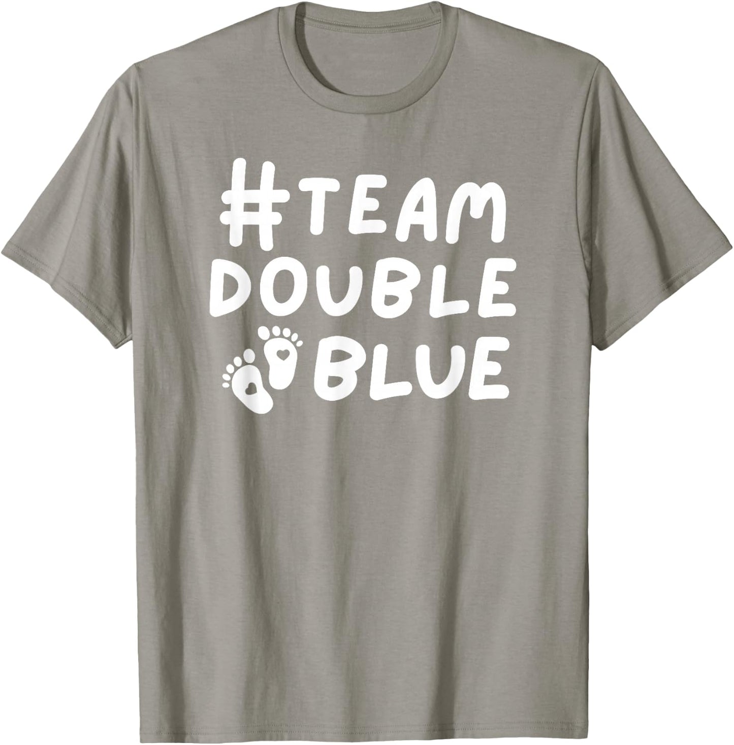 Team Double Blue Twins Pregnancy Gender Reveal Baby Boy T-Shirt - T-Shirt | Sand