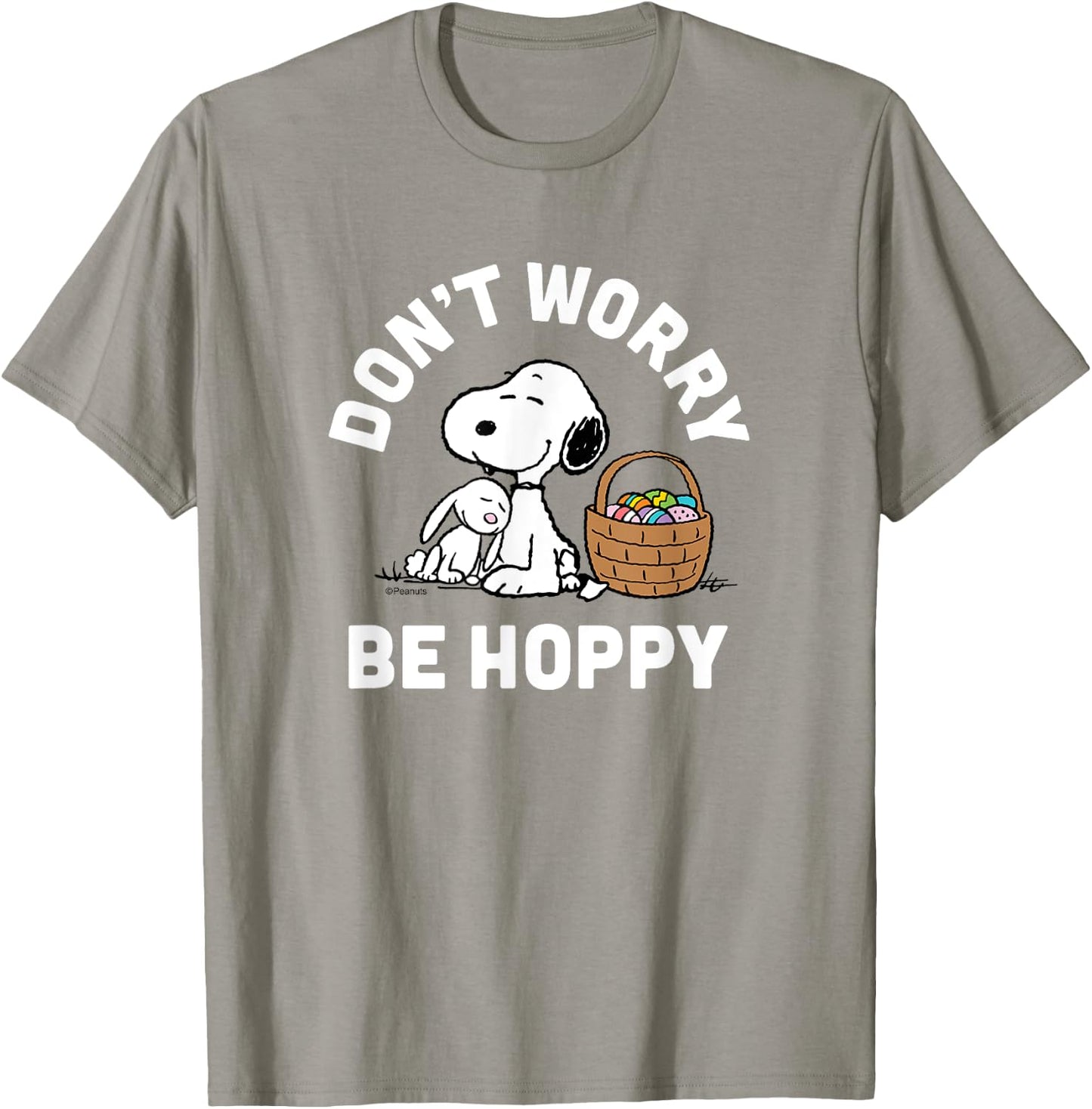Peanuts - Snoopy Easter Rabbit Don't Worry Be Hoppy T-Shirt - T-Shirt | Sand