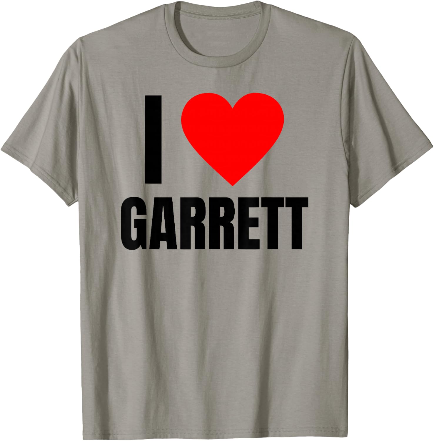 I Love Garrett Name Personalized Men BFF Heart Friend Boys T-Shirt - T-Shirt | Sand