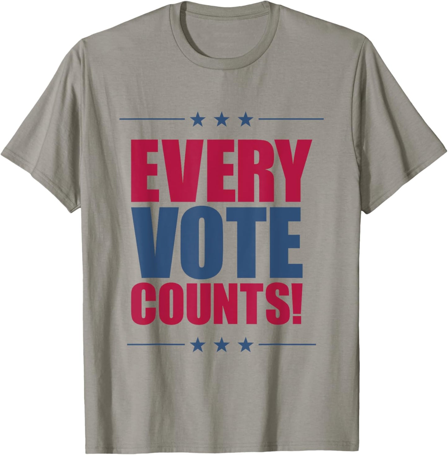 Vote Women Men Voice Counts Red Blue 2024 Election T-Shirt - T-Shirt | Sand