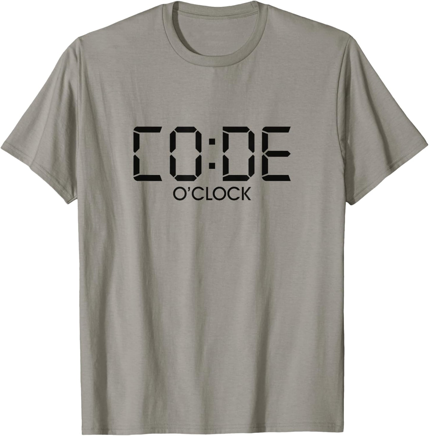 CO:DE O'CLOCK Funny Coding Programmer Gift Code O Clock T-Shirt - T-Shirt | Sand