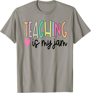 Teaching is My Jam Teacher Cute Teachers Outfit T-Shirt - T-Shirt | Sand