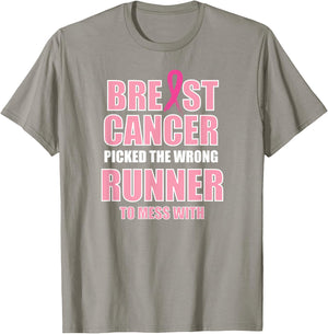 Breast Cancer Awareness Runner & Running T-Shirt - T-Shirt | Sand