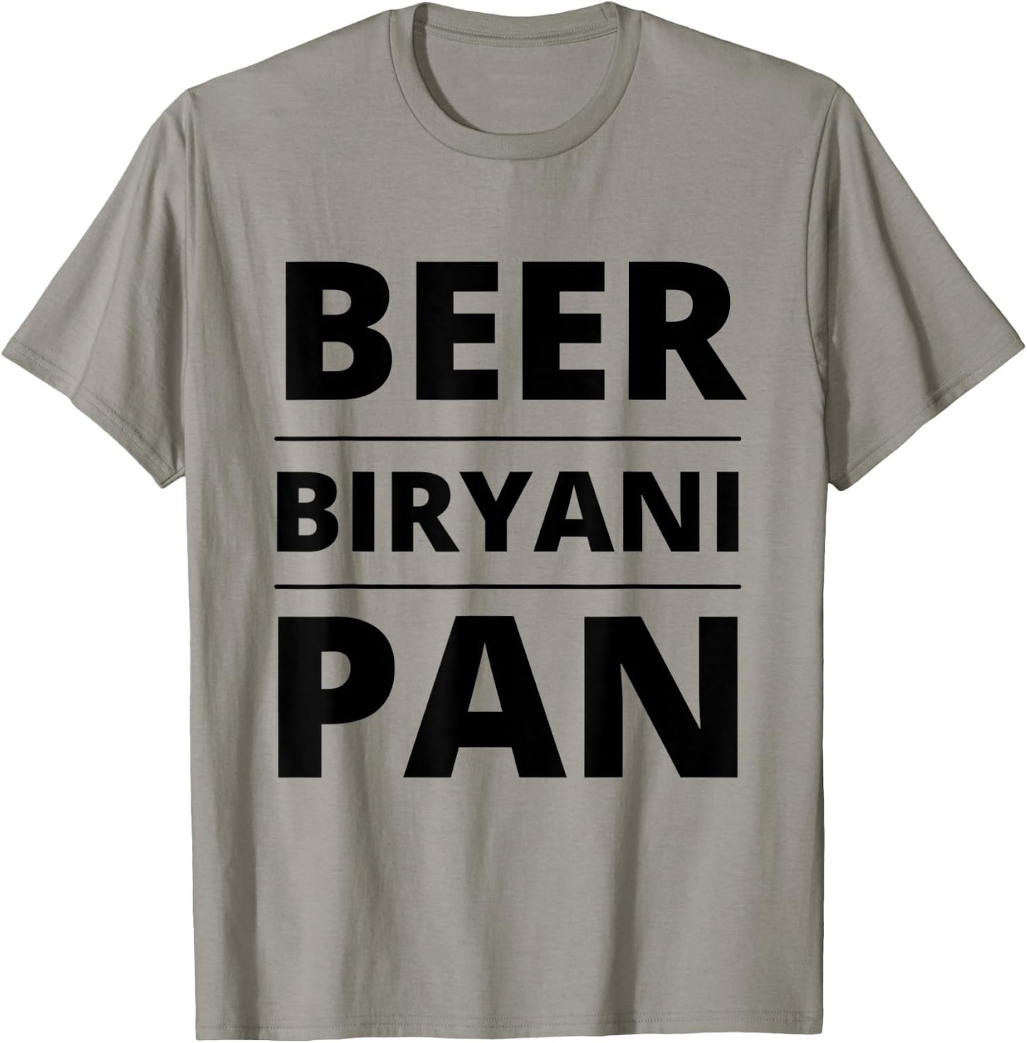 India, Hyderabad Inspired Beer Biryani Pan Fun Food Shirt T-Shirt - T-Shirt | Sand