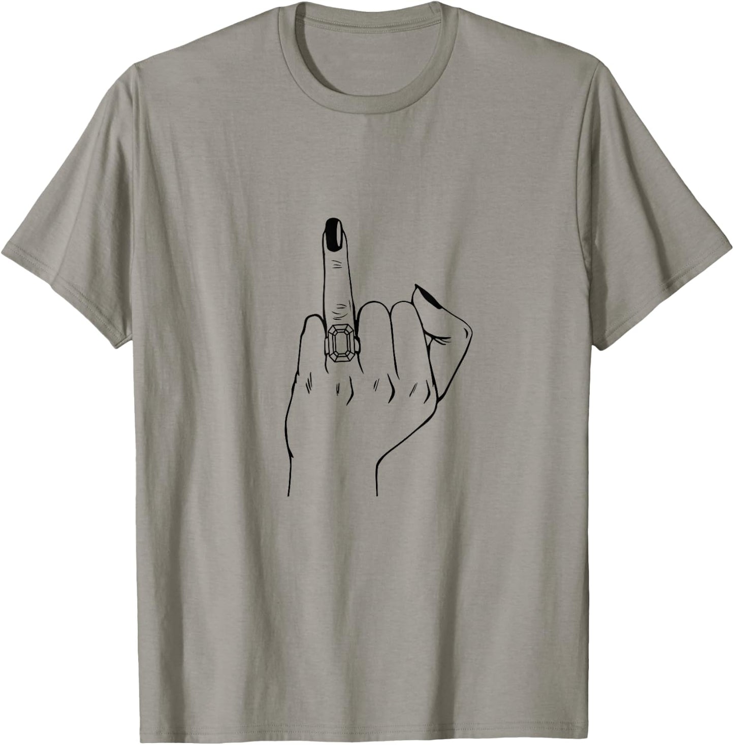 Finger Engagement Ring, Wedding Honeymoon Bachelorette Bride T-Shirt - T-Shirt | Sand