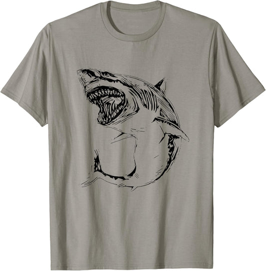 Great White Shark Motif colorful Sharks Predator Shark T-Shirt - T-Shirt | Sand