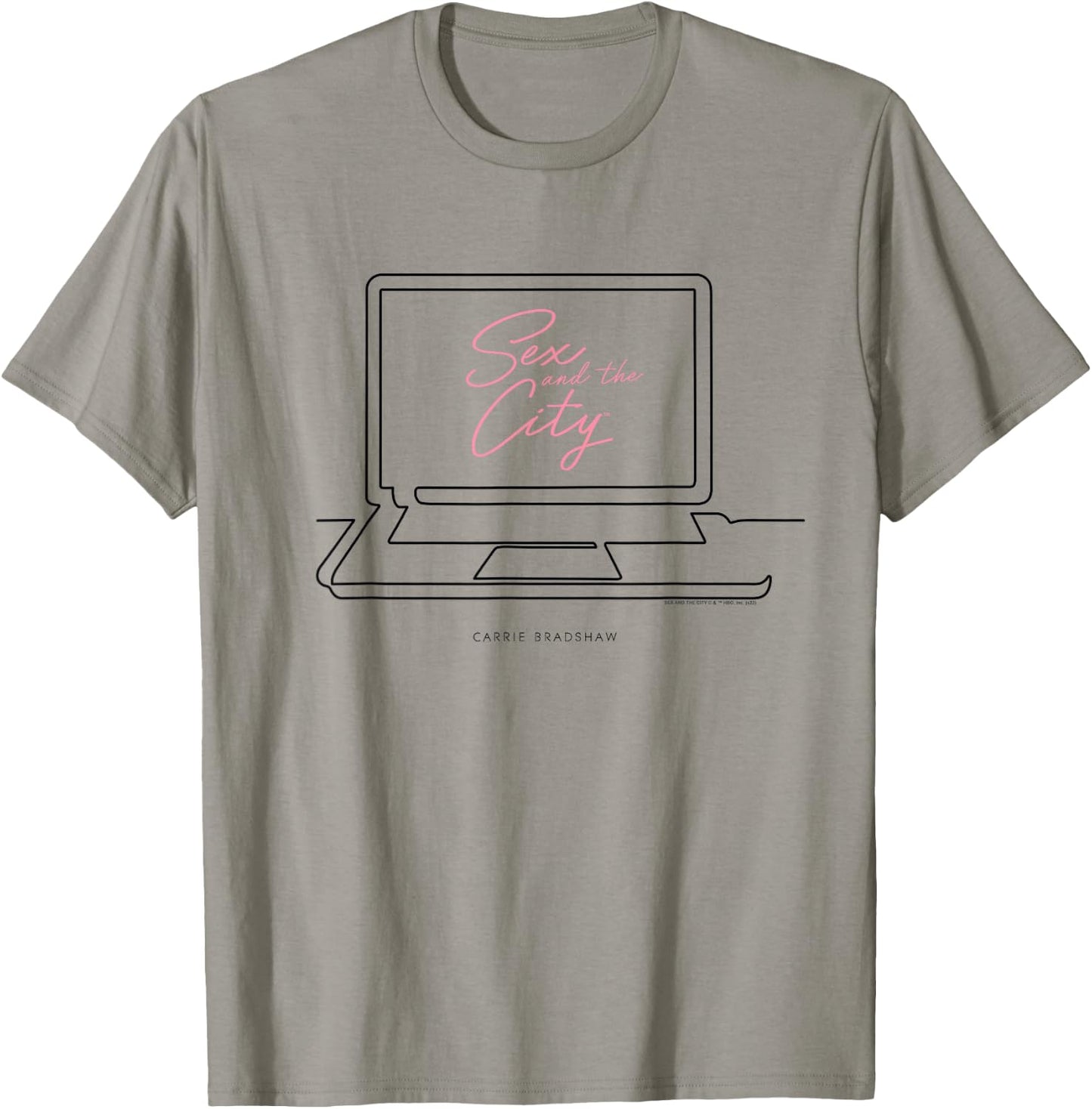 Sex and the City Carrie Bradshaw Laptop Design T-Shirt - T-Shirt | Sand