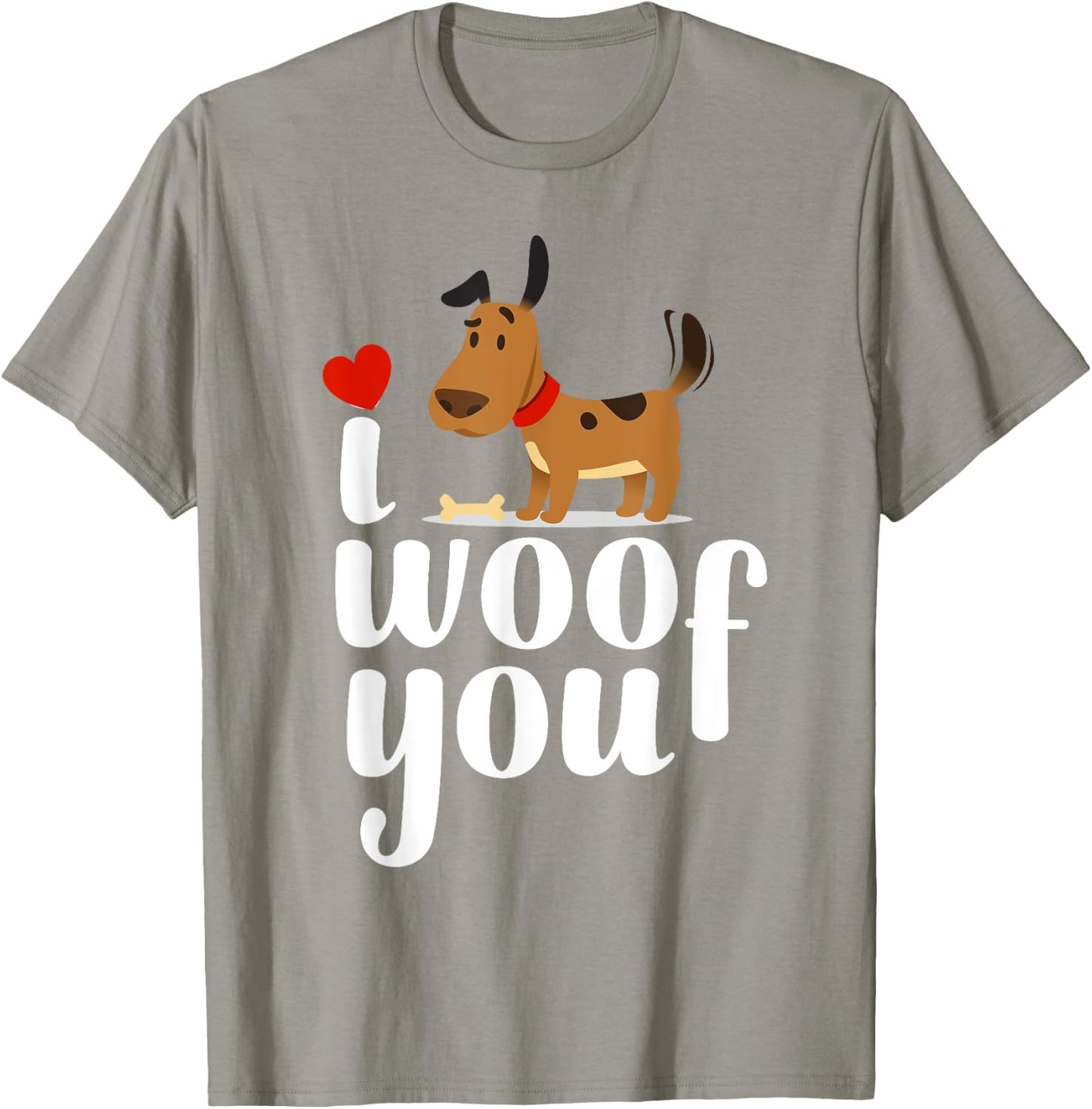 I Woof You Dog Love Valentine T-Shirt - T-Shirt | Sand