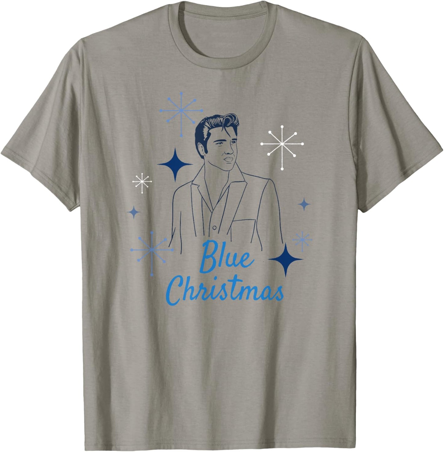 Elvis Presley Official Blue Christmas T-Shirt - T-Shirt | Sand