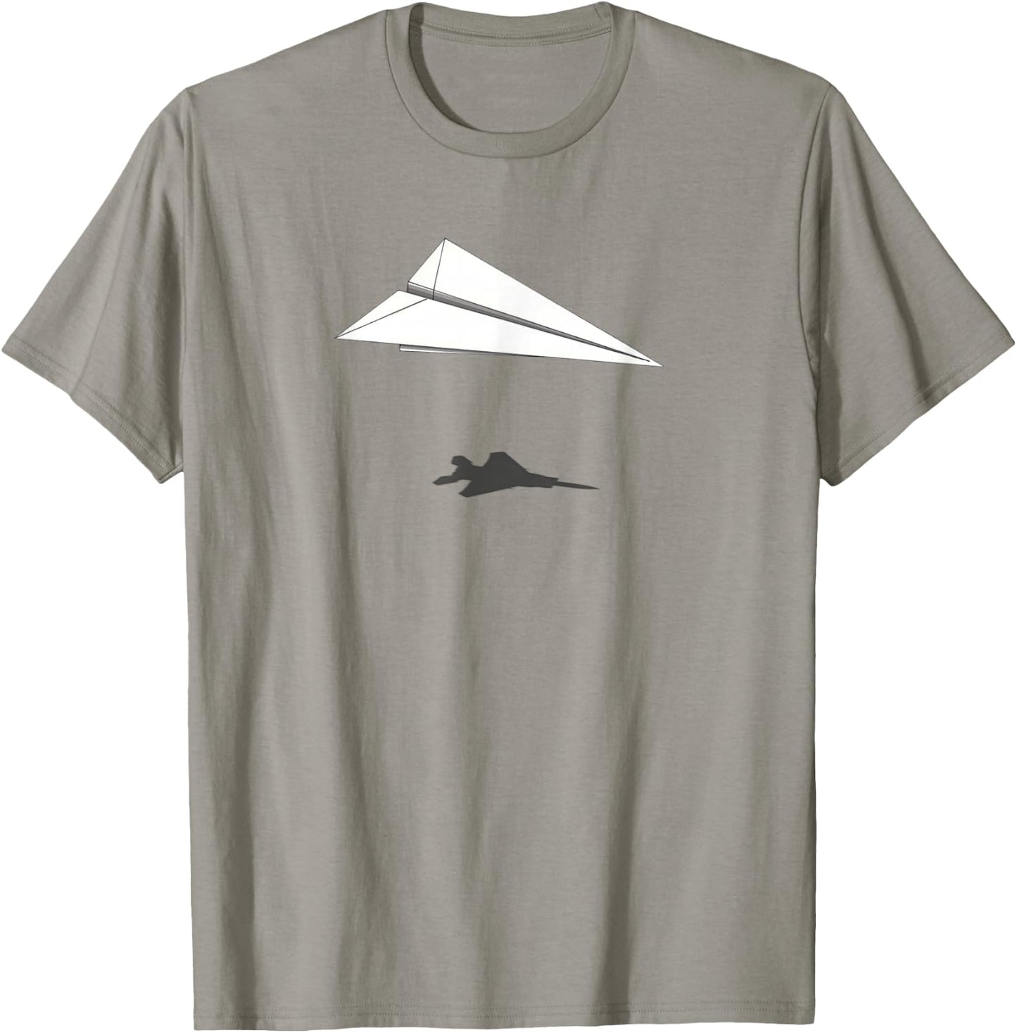 Paper Airplane Shadow F-15 Eagle T-Shirt - T-Shirt | Sand