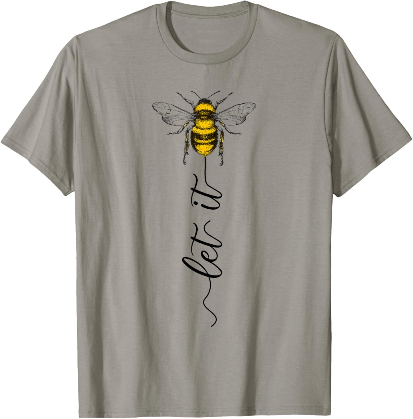 Let It Bee Bienen Wespen Blume Zeichnung Organiqed Cute Bee Beekeeper Line Art Lady T-Shirt - T-Shirt | Sand