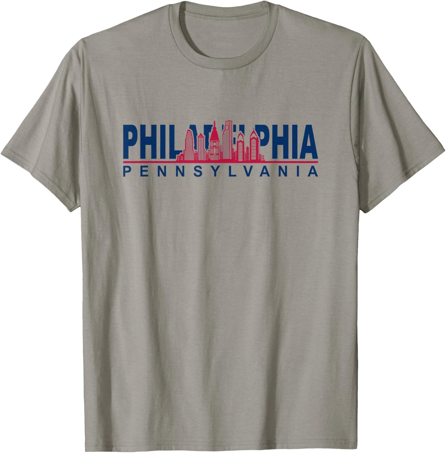 Philadelphia Pennsylvania Cityskype - Philadelphia Skyline T-Shirt - T-Shirt | Sand